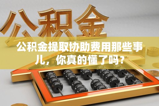 永泰公积金提取协助费用那些事儿，你真的懂了吗？